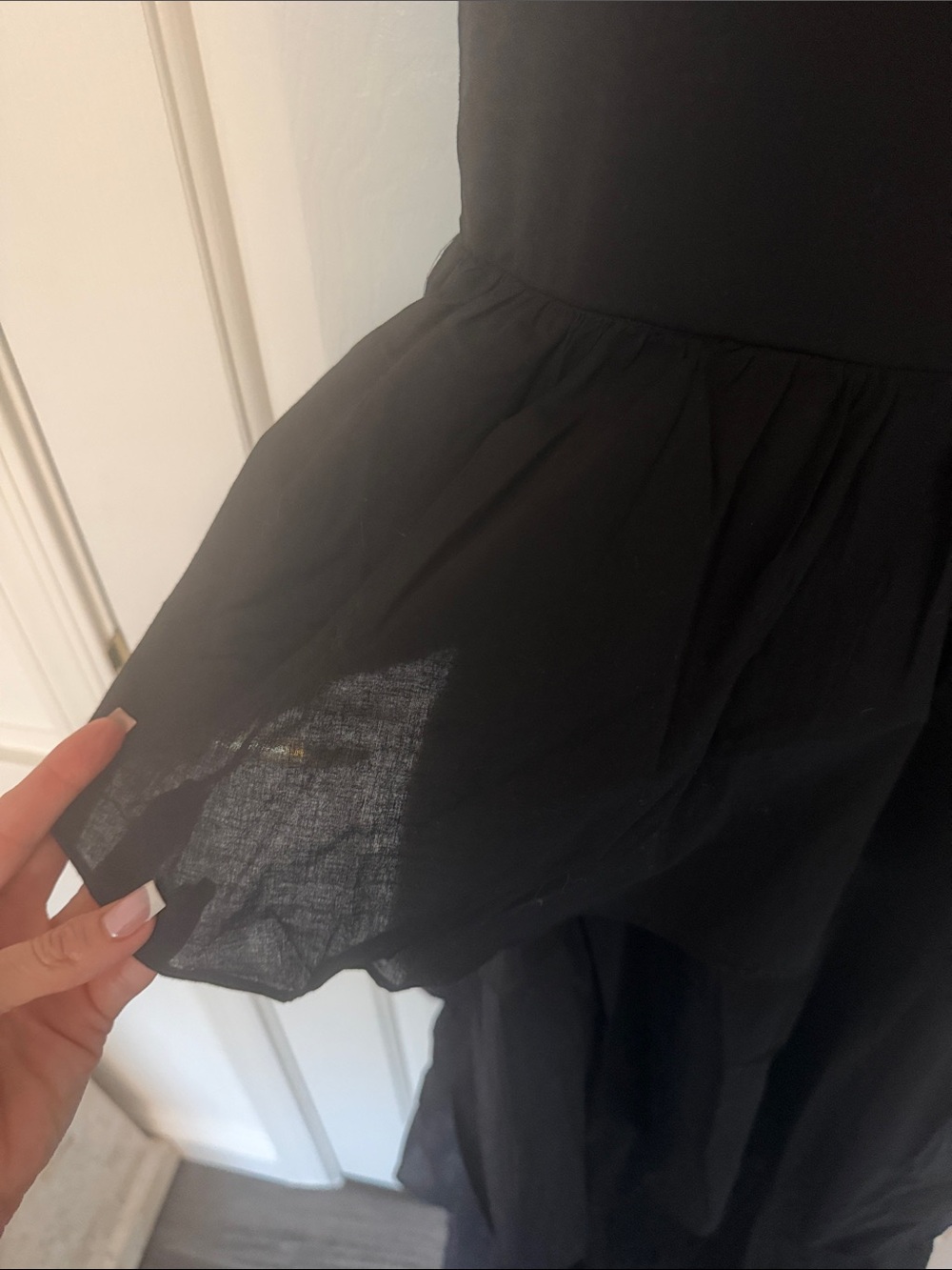Francesca's Collections Black Tiered Maxi Dress with Spaghetti Straps - Picture 6 of 7